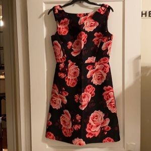 Kate Spade Roses Knee Length Dress w Bow Shoulder